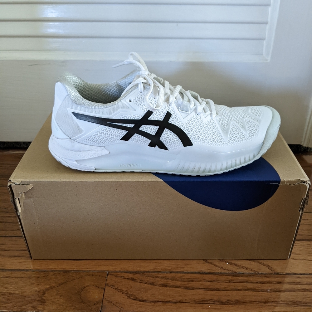 Asics Gel-Resolution 8 Women's Tennis Shoes Size 8 White/Black